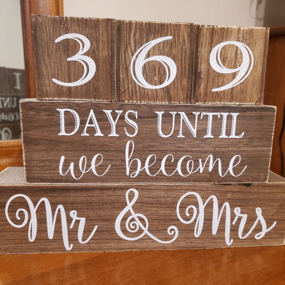 Reversible Wedding Countdown Blocks